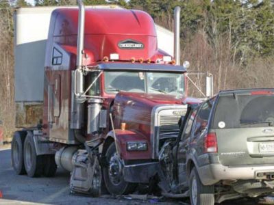 A trucking accident involving a big rig and truck