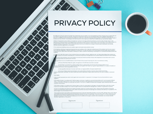 A printout of a website’s online privacy policy